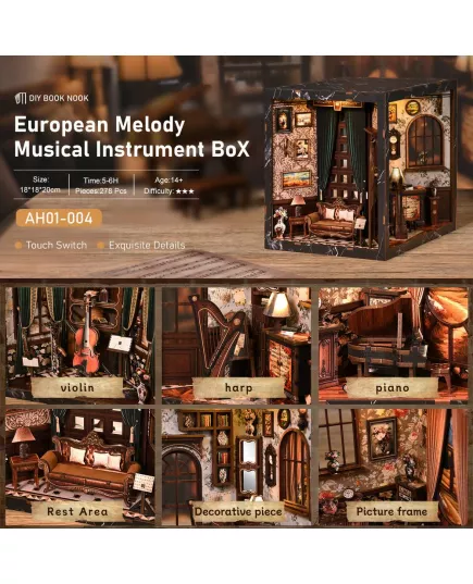  Book Nook European Melody Musical Instrument Box ★ DX Craft AH01-004, фото 43 